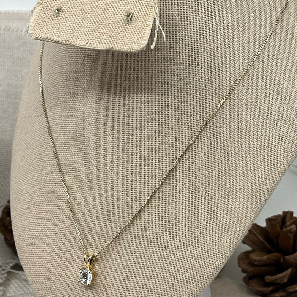 Vintage 925 Italy Sterling Silver Necklace w/ CZ Pendant – 18” - Picture 11 of 17